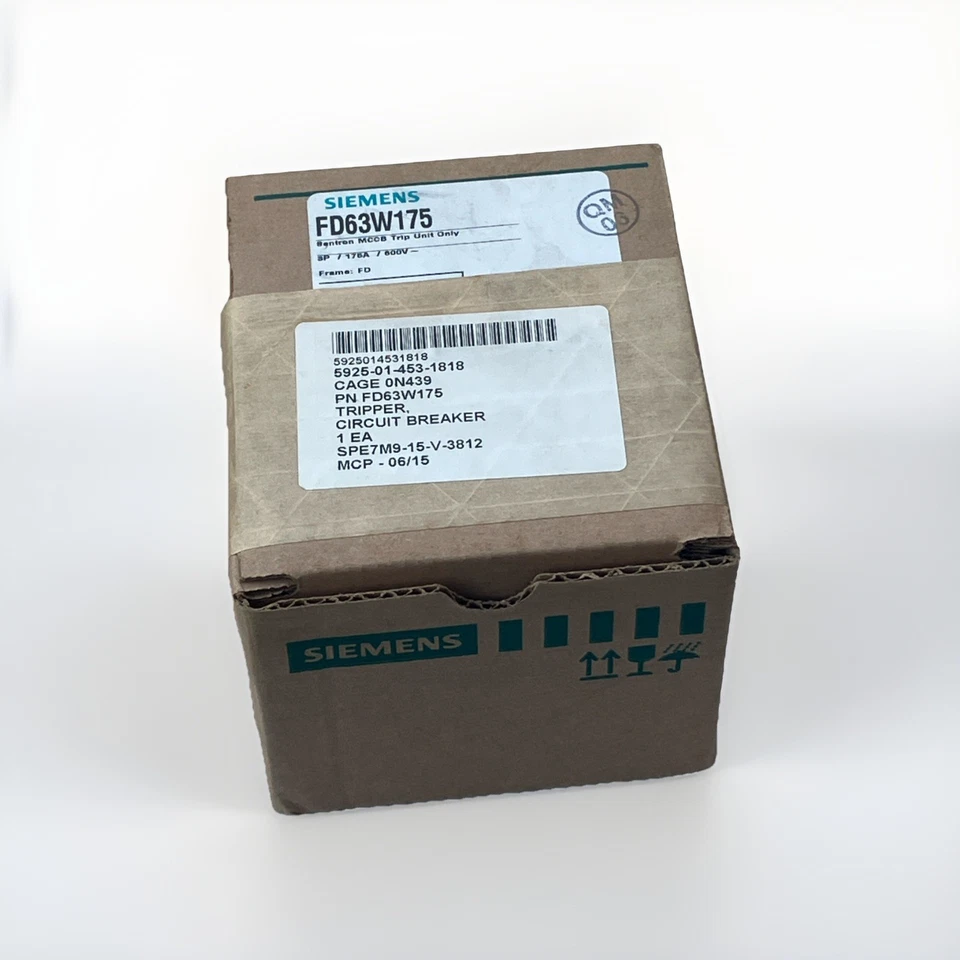 Siemens FD63W175 Circuit Breaker Trip Unit 175 Amp 50°C 3 Pole 600V New in Box - Image 2 of 4