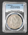 VF Detail 1878-CC PCGS Morgan Silver Dollar $1 Circulated US Coin Cleaned