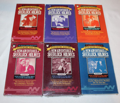 6 SEALED New Adventures Sherlock Holmes Audio Cassettes Radio Serial Doyle NOS 1