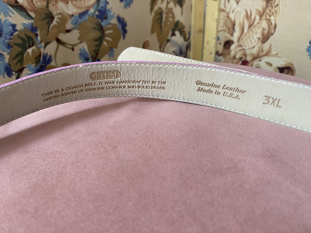 Vtg 90's Coach Baby Pink Hang Tag Women's Genuine Leather Belt