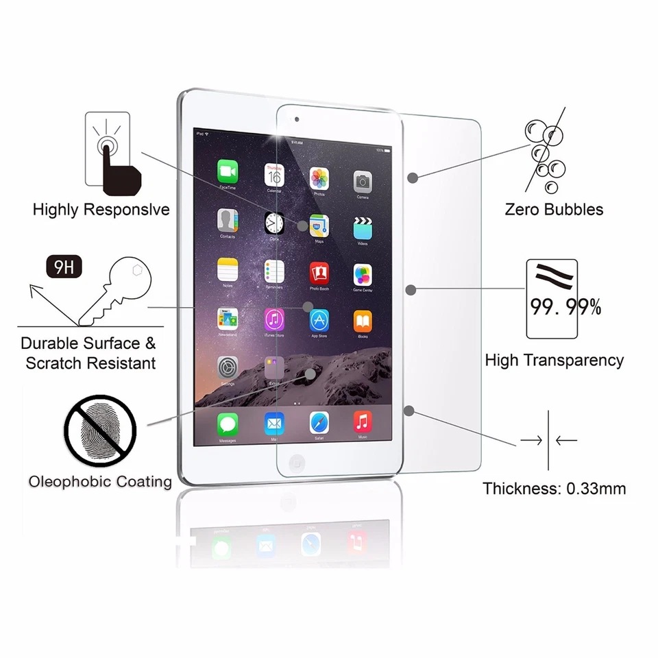 iPad 9.7, Pro 9.7, Air, Air 2 amFilm Tempered Glass Screen Protector (1 Pack) - Image 3 of 4