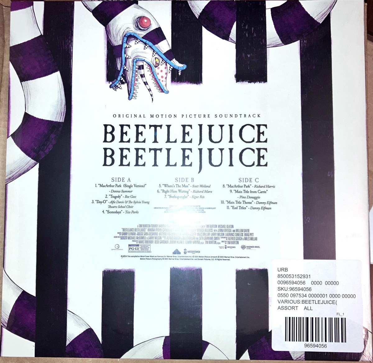 Beetlejuice 2 Movie Soundtrack Limited 2X LP Limited VINYL Swirl