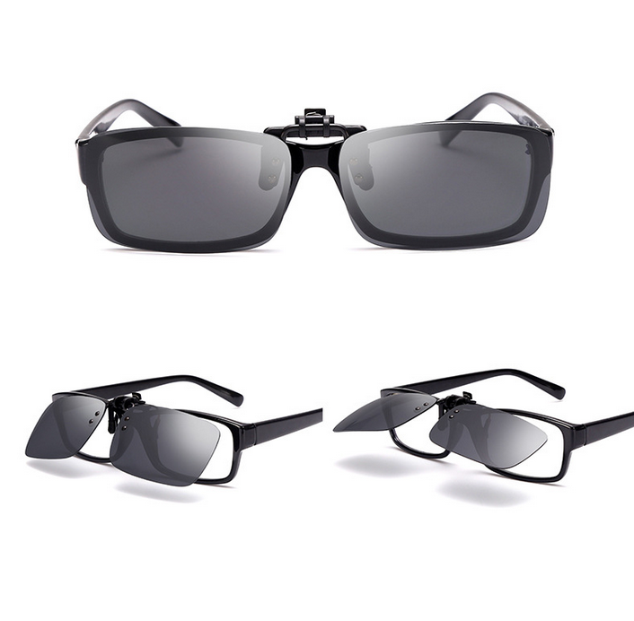 Unisex Clip on Sunglasses Polarized Flip up Eye Glasses Spectacles