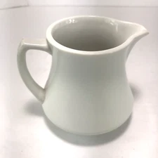 O.P. Co. Syracuse China Restaurant Ware small Creamer 3-1/8” tall Solid White