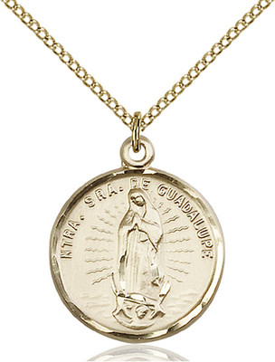 14K Gold Filled Our Lady Guadalupe Virgin Mary Medal Necklace Pendant ...
