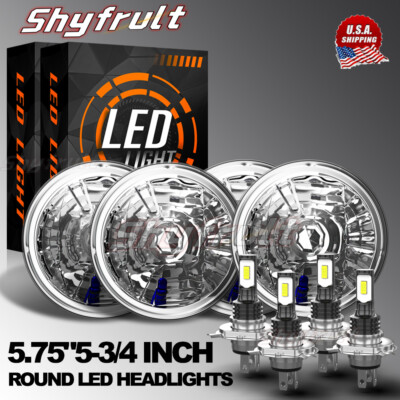 4pcs 5-3/4 5.75'' LED Headlight w/H4 Lights For BMW 325i 528i 535i 735i E30