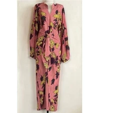 RARE!!! NWT RHODE MARION FULL LENTGH PINK DRESS IN VIVID ZINNIA PRINT SIZE 4