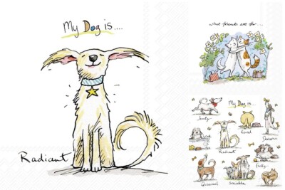Anita Jeram 20 Servietten ''Dogs Emotion /Cats Friends'' Hund Katze Auswahl Hunde