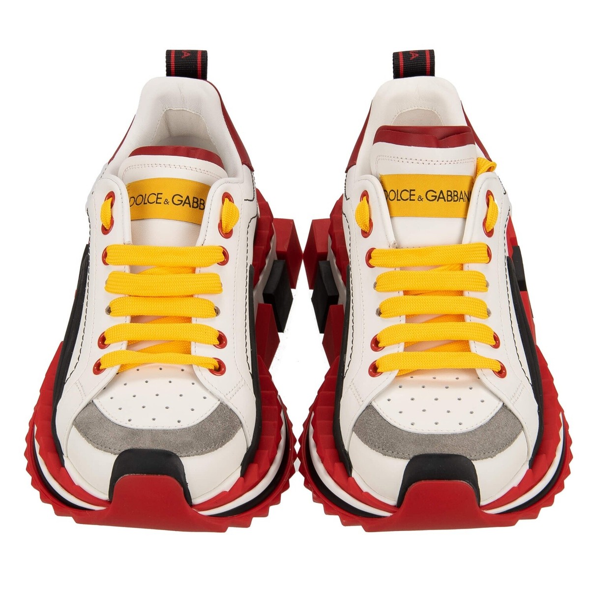 DOLCE & GABBANA Logo Leather Low-Top Sneaker Shoes SUPER