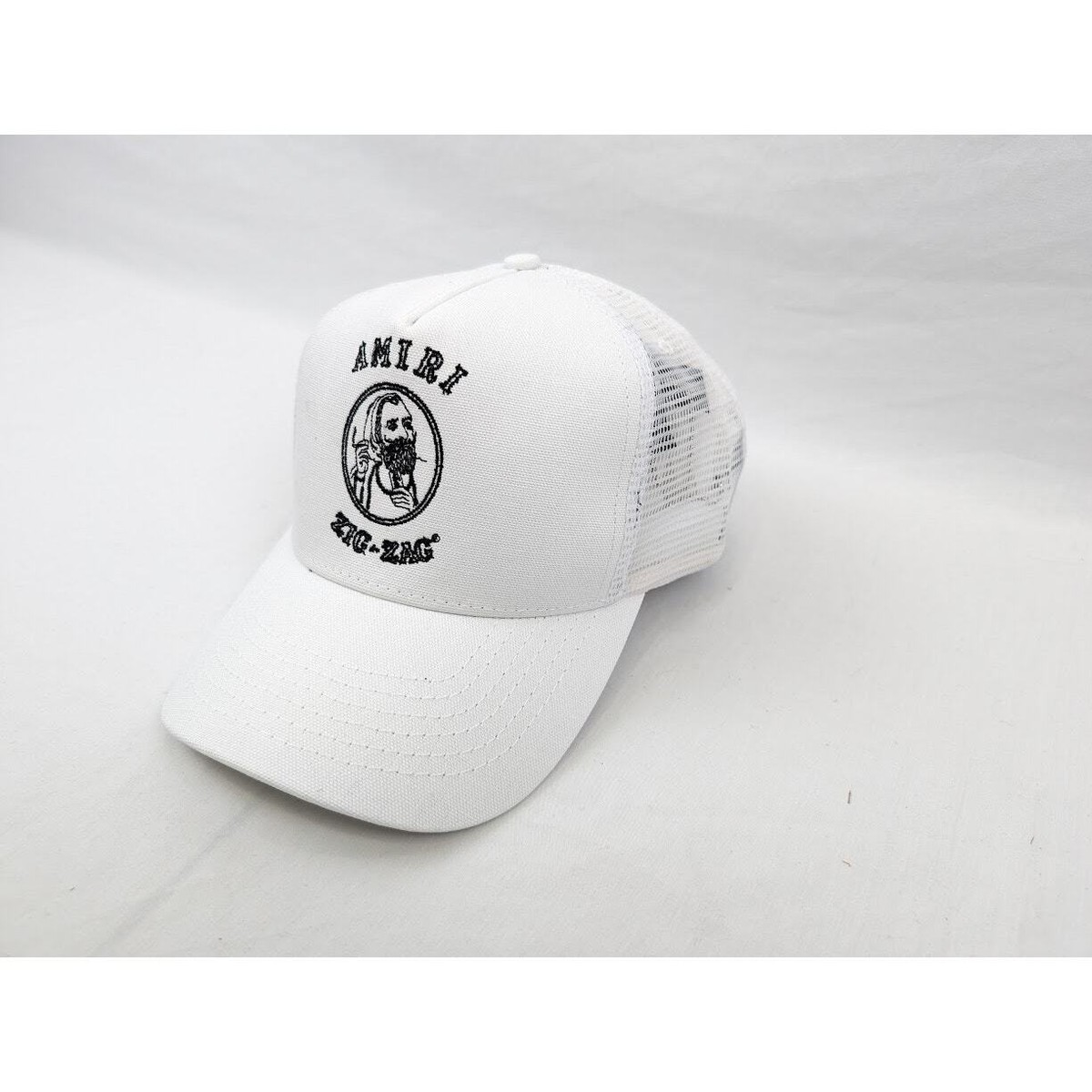 Amiri Zig Zag Trucker Hat/Cap in White/Black BNWT OS | eBay