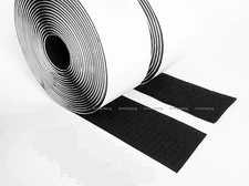 5 Feet 2" Black Self Adhesive Hook & Loop Tape Fastener BAV50