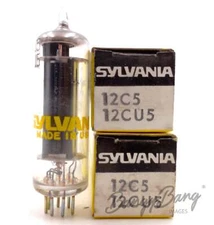 2 Sylvania 12C5/12CU5 Beam Pentode Audio Frequency Output Radio Audio Vacuum Tub