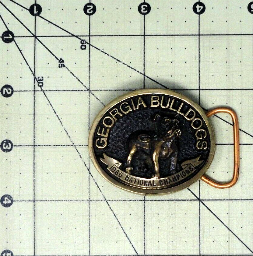 Georgia Bulldogs 1980 NCAA Champs Dress Belt Buckle w/ Bag & Papers Vtg .NOX623 - Image 4 of 4