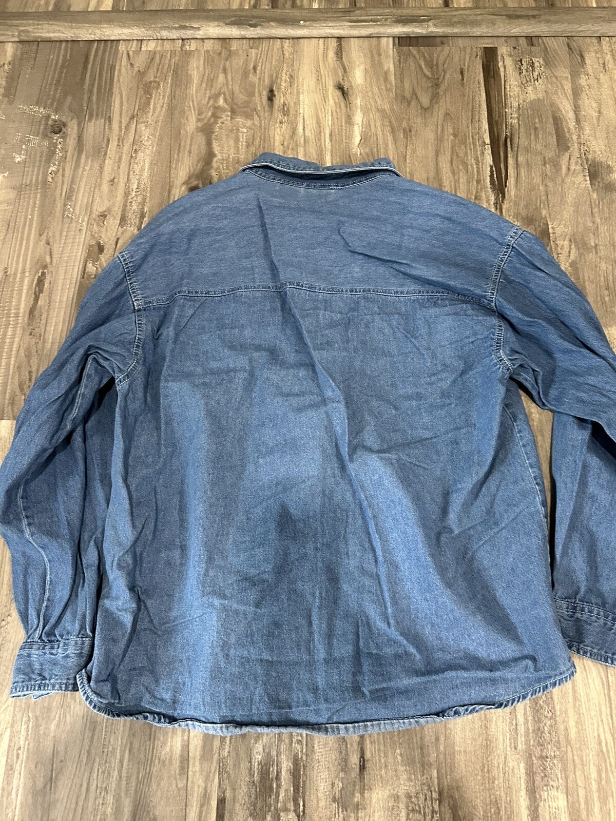 Basic Edition Denim Shirt Size L Fall Patteren - image 3