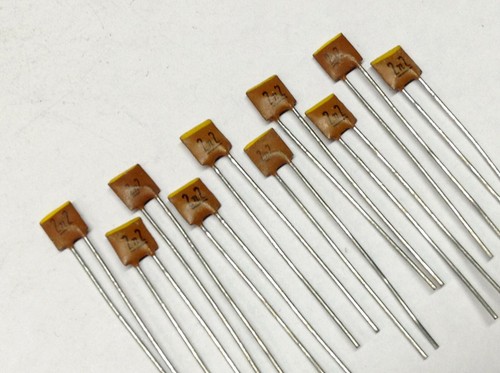 10 Stück HF-Kondensatoren Keramik radial bedrahtet 2,2nF 63V gelb (M2159) - Picture 5 of 5