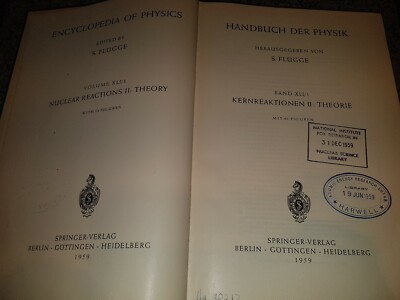 Nuclear Reactions II: Theory. (Encyclopedia of Physics, Vol. XLI/1).1959 
