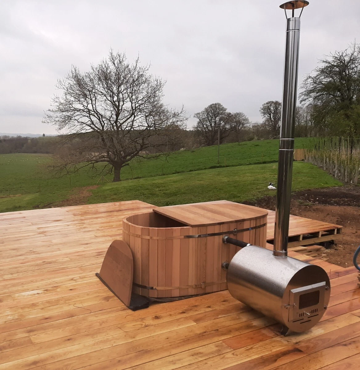Wood Fired Hot Tub Stove Burning Furnace Log Fired Heater Fire Timber Coal  Spa | eBay