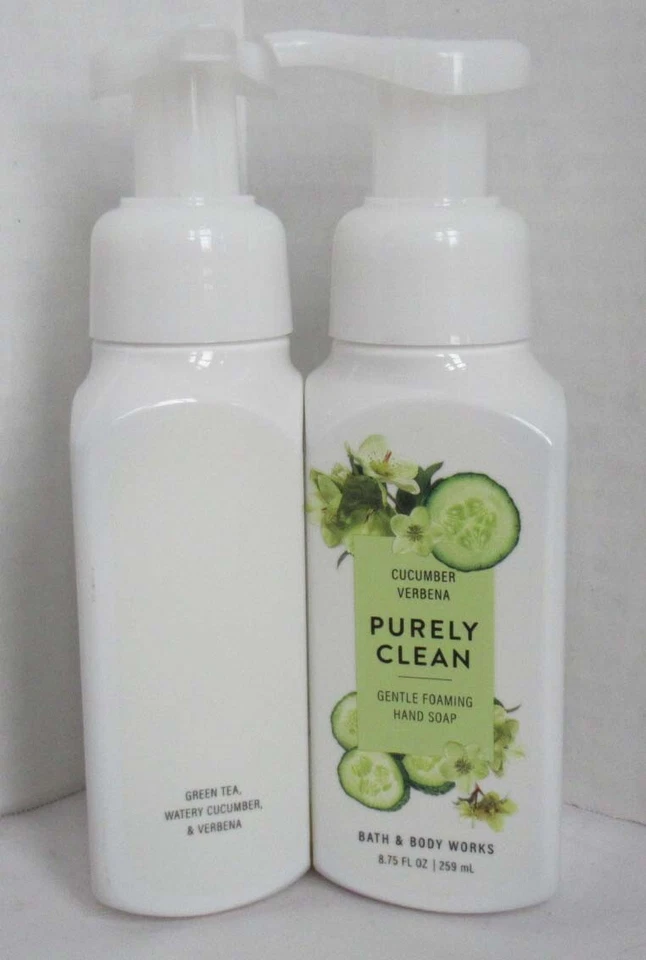 Bath & Body Works Foaming Hand Soap Lot Set of 2 PURELY CLEAN CUCUMBER VERBENA - Image 2 of 3