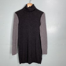 Equipment Oscar Turtleneck Sweater Dress Cashmere Gray Sz S
