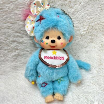 Monchhichi Keychain Plush Light Blue Star Vintage Toy Otona Lab FS