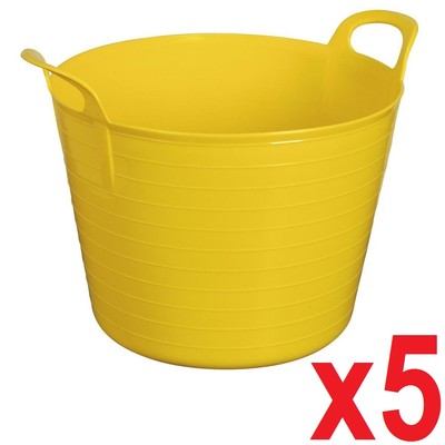 5 x 42 Liter große Flexi Wanne Haus Garten flexible Aufbewahrung Farbe Eimer Korb