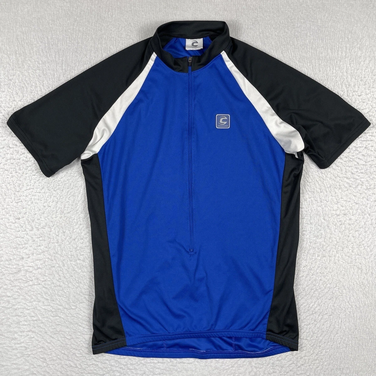 Cannondale Jersey Mens XL Blue 3 4 Zip Short Sleeve Cycling Biking MTB BMX Ride