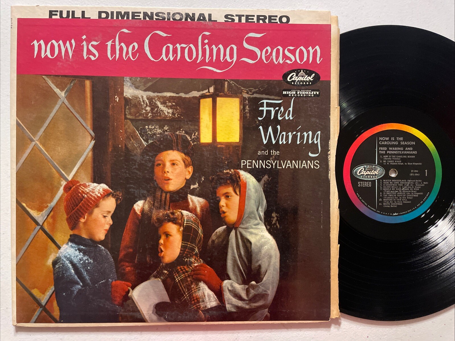 Fred Waring Now Is The Caroling Season Capitol Stereo Christmas LP Vintage EX Condition