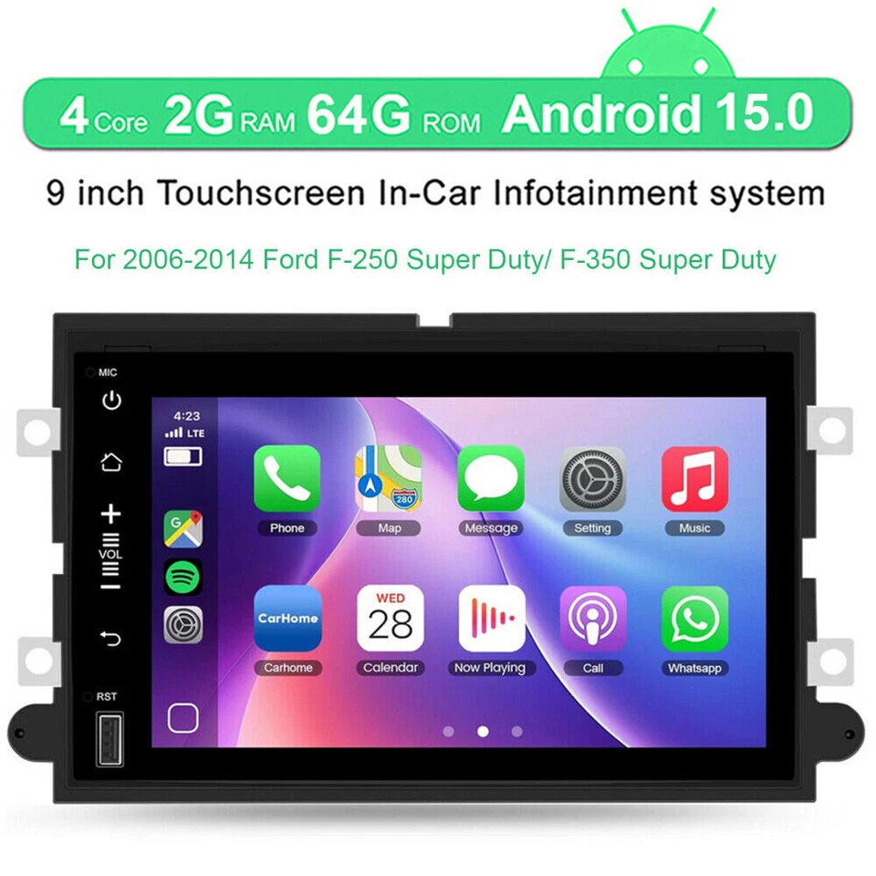 For 2006-2014 Ford F-250 F-350 Super Duty Android 15 Carplay Radio GPS WIFI 64GB - Image 2 of 4