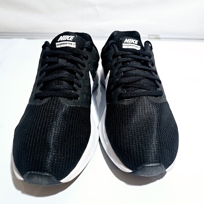 Nike Downshifter 7 Low Textile Trainers UK6.5/US9/EU40.5 852466-010 Black/White 