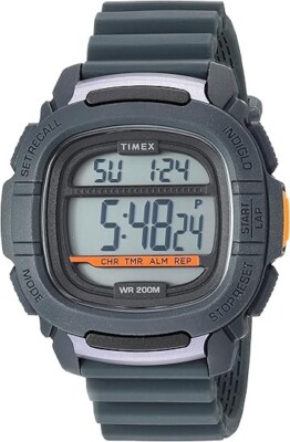 Timex Men's TW5M26700 Command 47mm Gray Silicone Strap Watch
