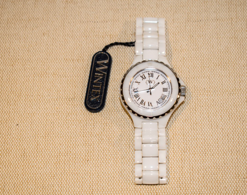 Montre Bracelet Wintex - Cadran Céramique Blanche, étanche 3ATM, Neuve