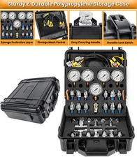 for Caterpillar Hydraulic Pressure Test Kit 5Hose 5 Gauge 13Coupling 14Connector