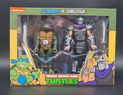 Leonardo vs Shredder Cartoon 2-Pack Teenage Mutant Ninja Turtles TMNT Figur NECA