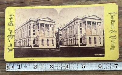 Antique Stereoview Portland & Vicinity The  Best  Series Post Office Maine