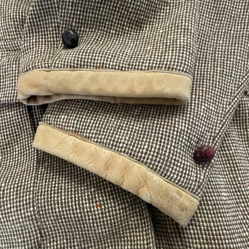 Vintage 50's Berkray Brown Donegal Tweed Heek Suede Western Sport Coat Size 42 - Bild 8 von 13