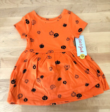 Cat and Jack Girls Dress Orange   Pumpkin   Girl Size 12M/18M/2T-5T   NWT