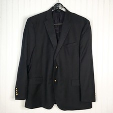 Jos. A Bank Mens Blazer Black Wool Gold 2 Button Suit Jacket Sport Coat 50 Long
