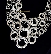 Lia Sophia "Linkage" Set of 3 Detachable Silvertone Necklaces w/Infinitme Clasp