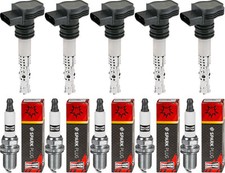 5x ESEN SKV Zündspule + CHAMPION Zündkerze für Fiat Coupe FA/175 2.0 20V Turbo