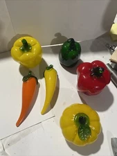 6 Glass Fruits and vegetables decor 