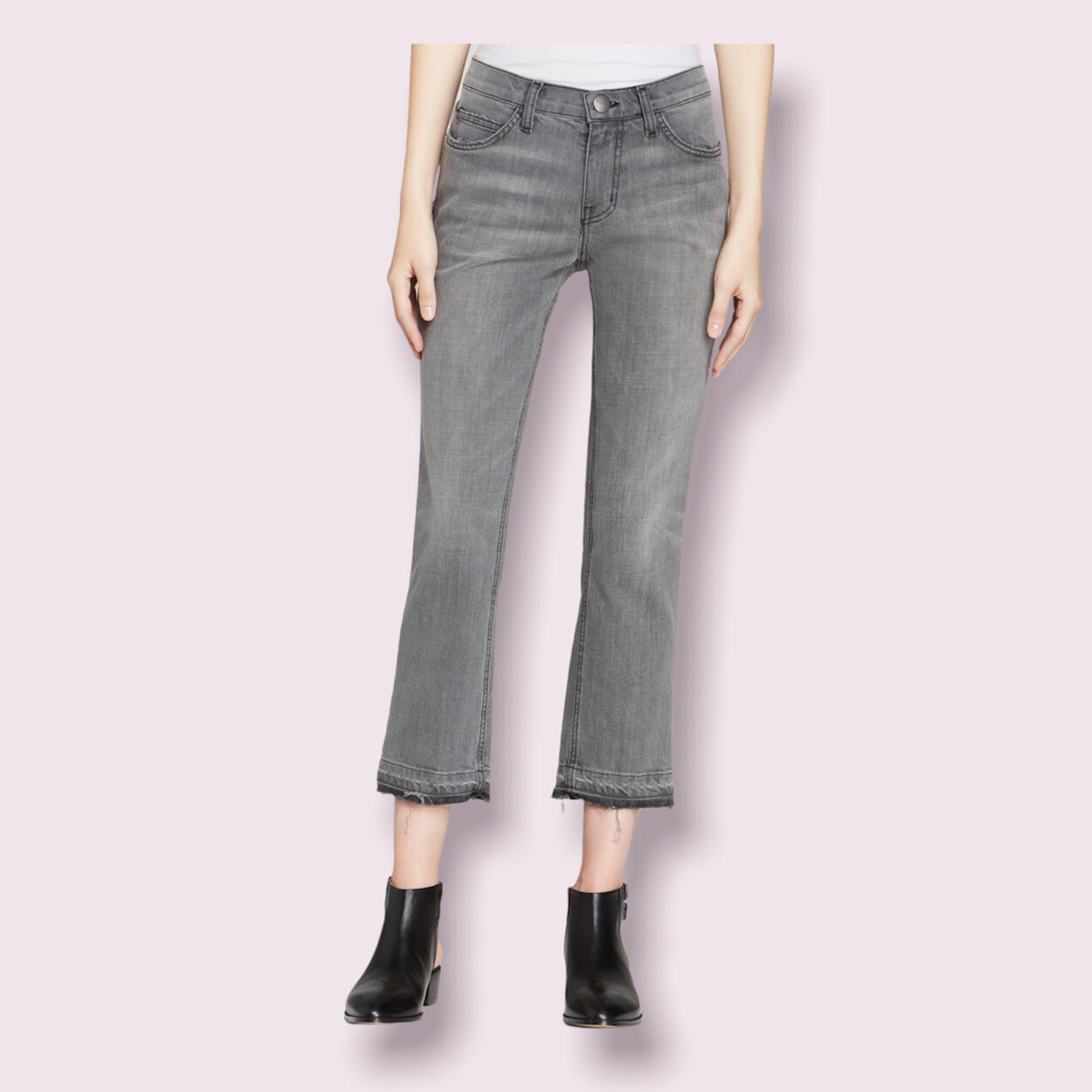 Current/Elliott Cropped Straight Gutter gray jean… - image 1