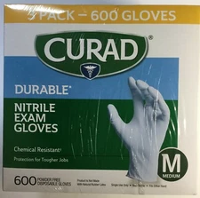 CURAD Durable NITRILE Exam Gloves MEDIUM  600 Count - NIB