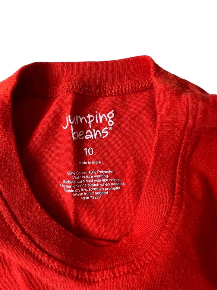Camiseta a rayas Jumping Beans roja activa roja/blanca/azul para niños 10 Foto 2 de 2