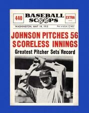1961 Nu-Card Scoops Set-Break #440 Walter Johnson EX-EXMINT *GMCARDS*