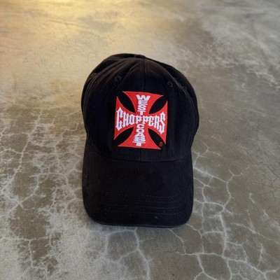 Vintage West Coast Choppers Hat Cap Strap Back Black Red
