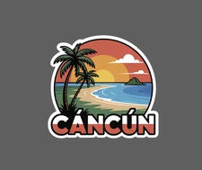 Cancun Sticker Waterproof Decal Mexico Beach Tropical Ocean Travel Vaca Gift NEW