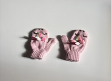 Pink Kids Mittens With Unicorn Design