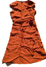 PIA JESSEN * Sommer-Kleid * 100 % Leinen * orange rostbraun * 42 M L * Top! ***