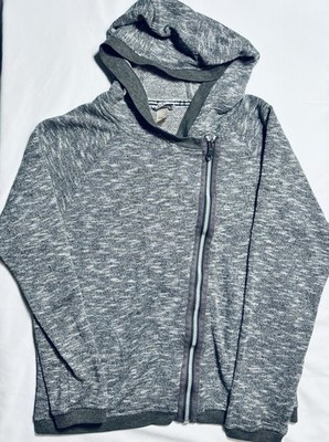 Roxy Hooded Offset Full Zip Jacket Women's Size Large Gray
