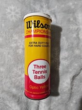 Vintage Wilson Championship Tennis Balls Can Optic Yellow Extra Duty Felt USA